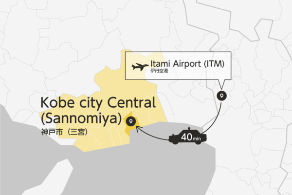 Itami Airport to Kobe city Private Transfer