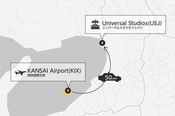 Kansai Airport to Universal Studios Private Transfer